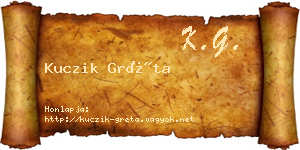 Kuczik Gréta névjegykártya